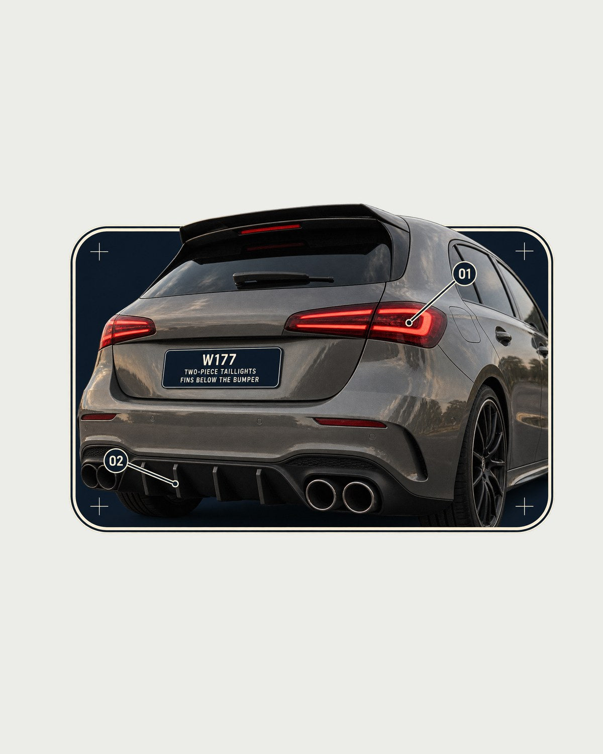 Mercedes-AMG A45 S W177 Taillight Macro print Shirt design only
