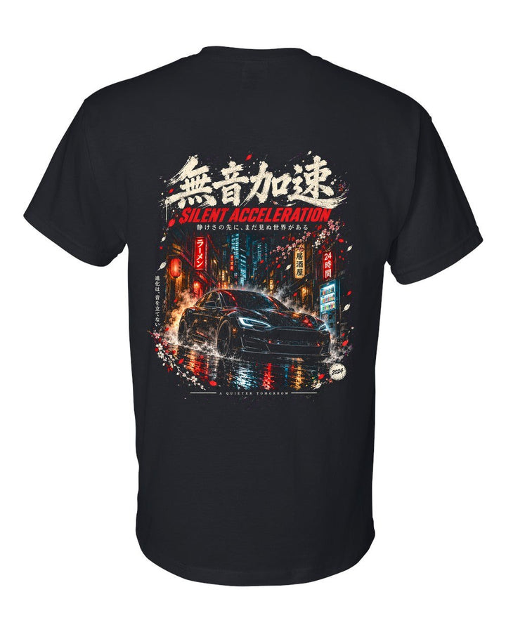 Tesla Model S Plaid T-Shirt Black back
