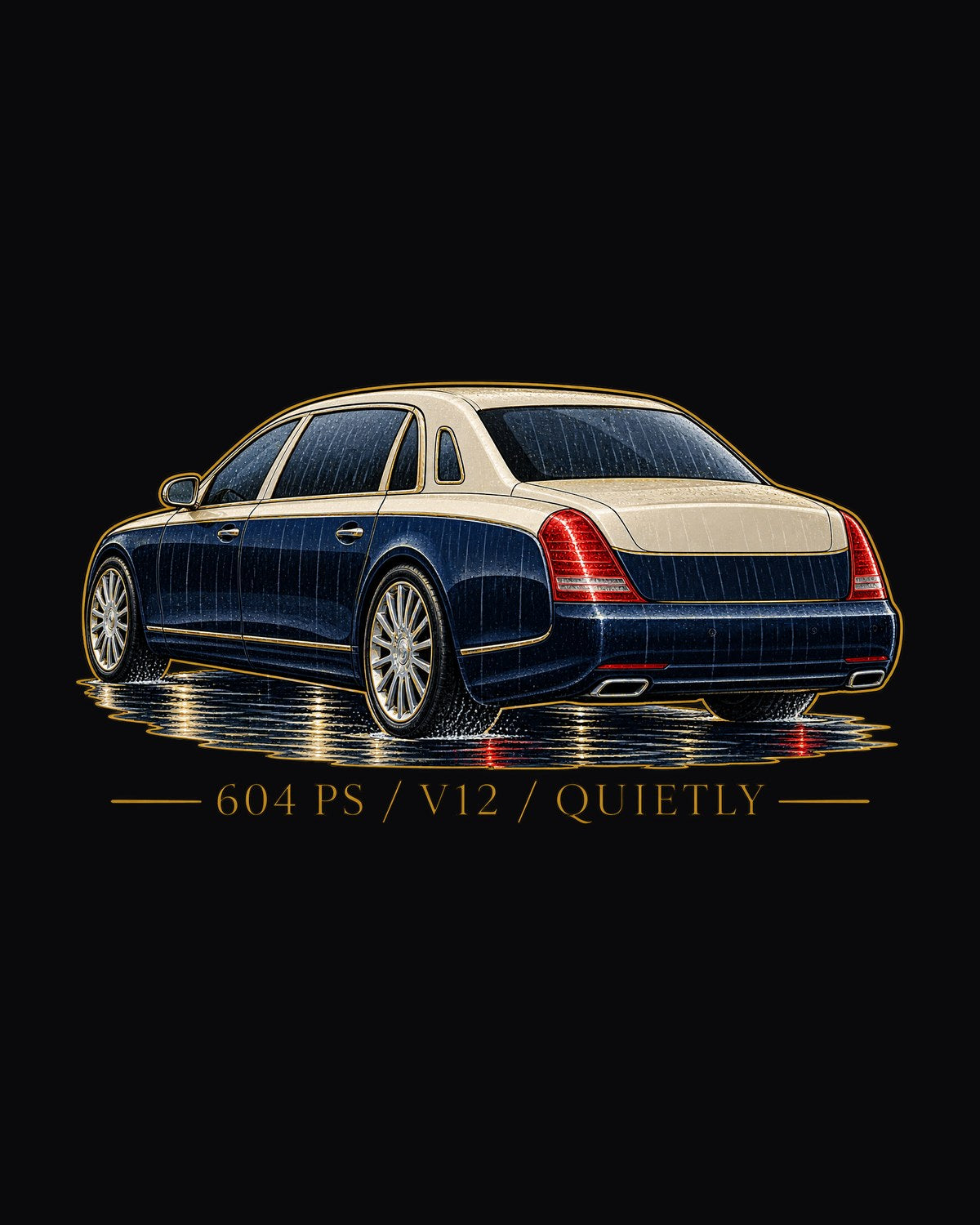 Maybach 57 S W240 Silent Rain Contour Line Shirt, Car Tee design only