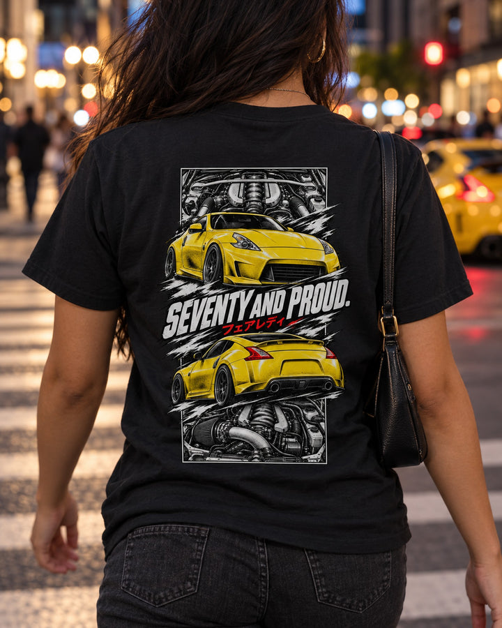 Nissan 370Z Z34 Torn Poster Full-Back Graphic Tee T-Shirt Black worn hero