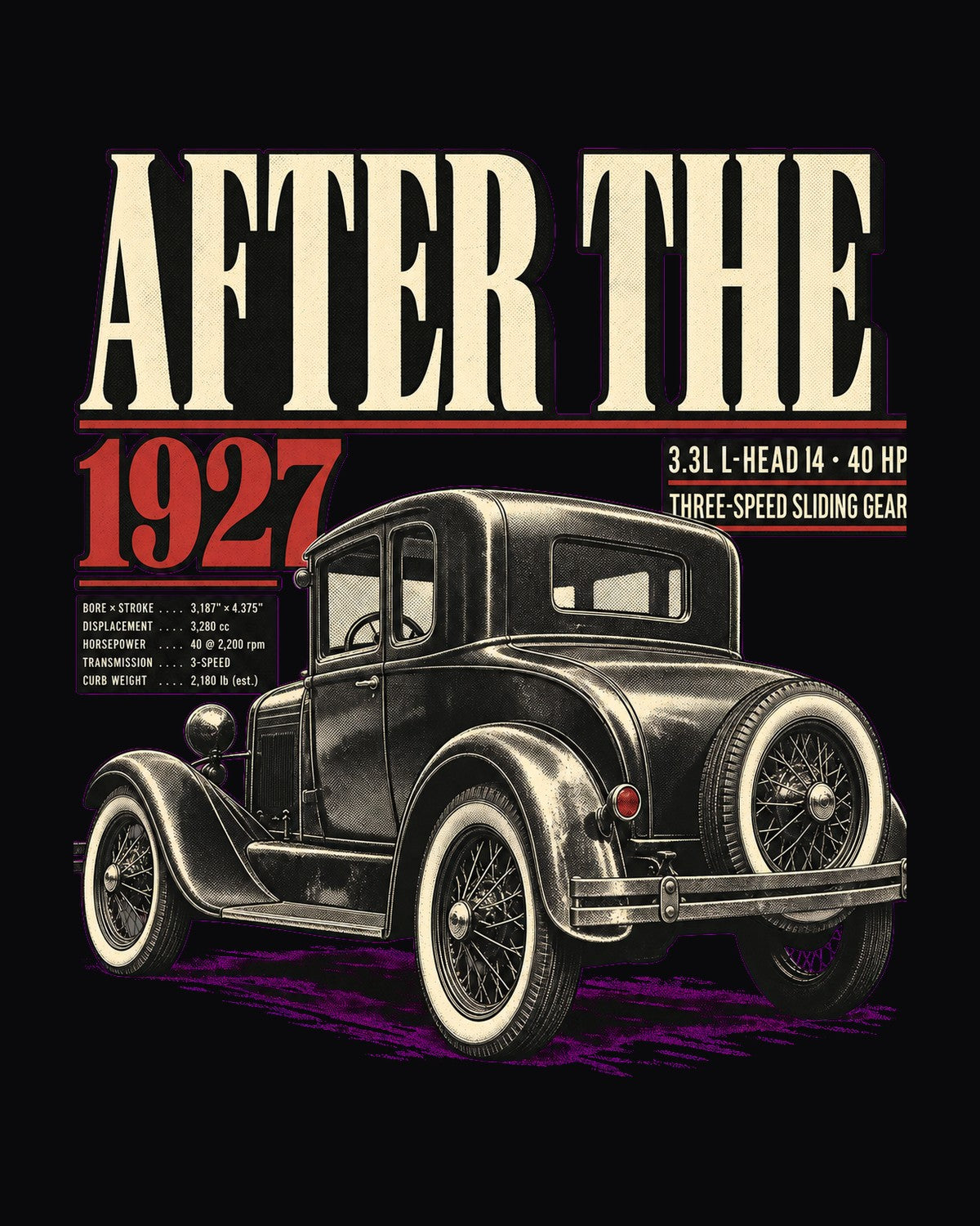Ford Model A Coupe 1928-1931 Editorial Tee, After the T design only