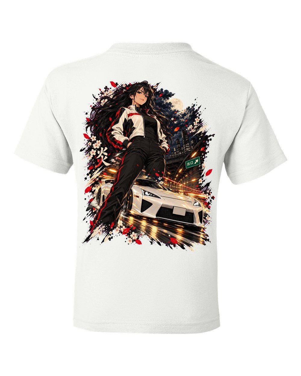Lexus LFA Anime Girl Kids Tee White back