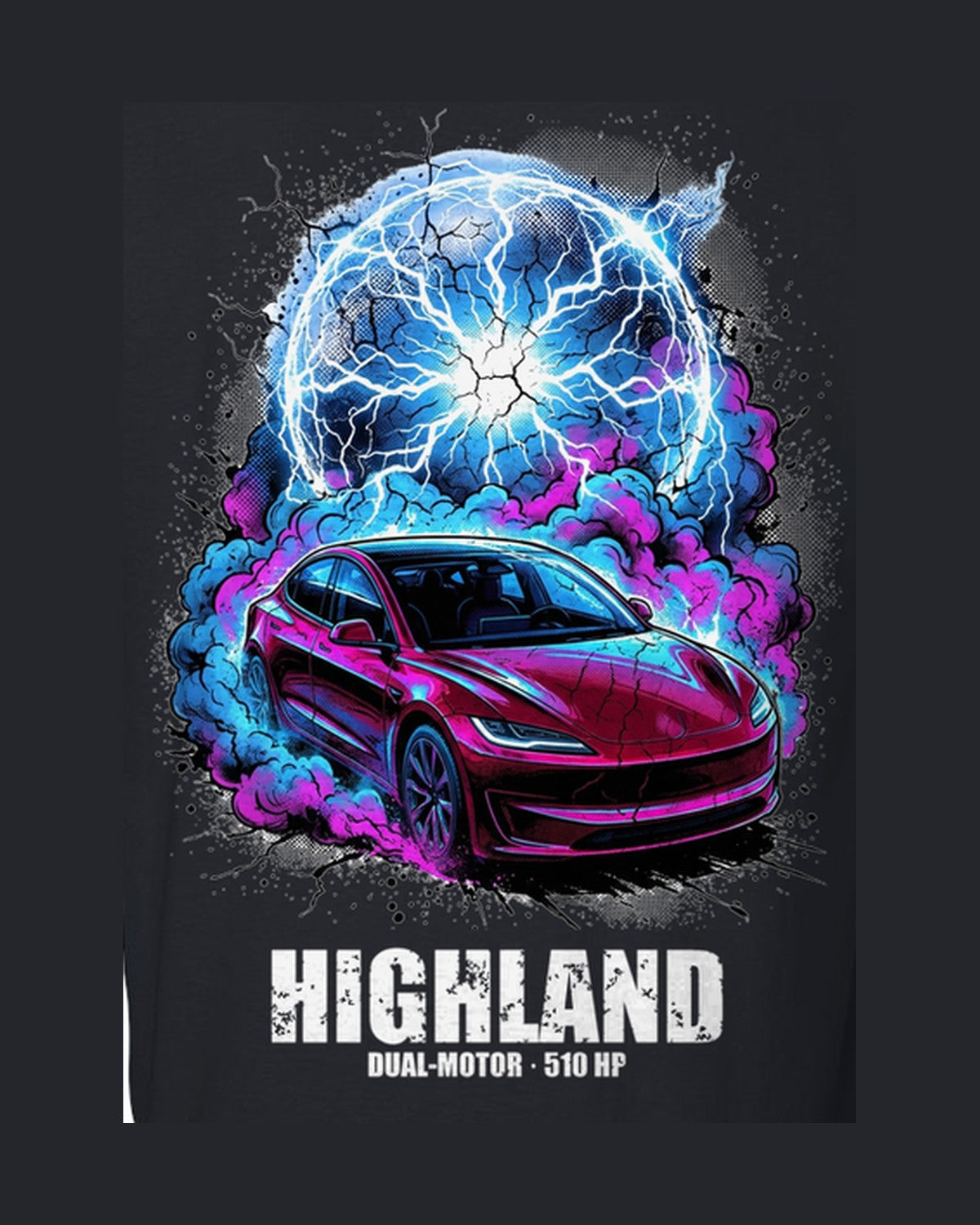 Tesla Model 3 Highland T-Shirt design only