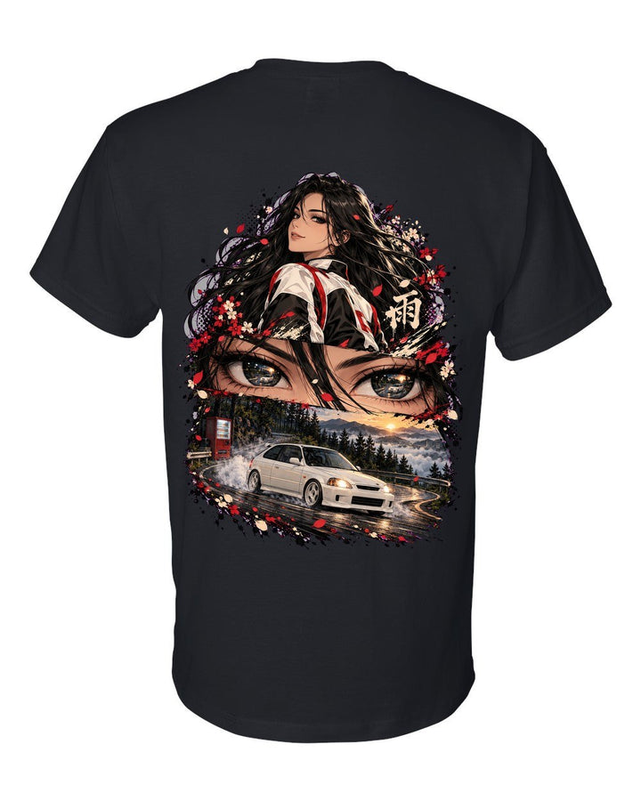 Honda Civic Type R EK9 Anime Girl T-Shirt Black back