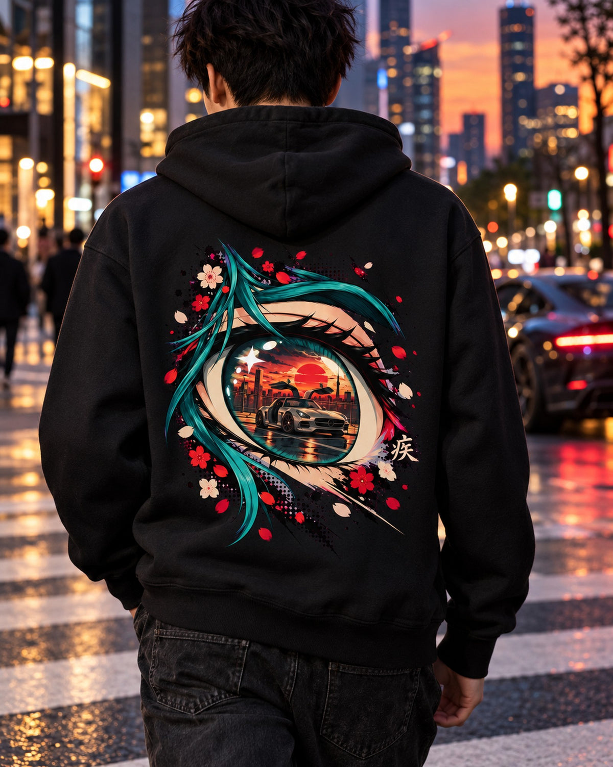 Mercedes-Benz SLS AMG Anime Girl Shirt, Hoodie & More Pull Over Hoodie Black worn hero