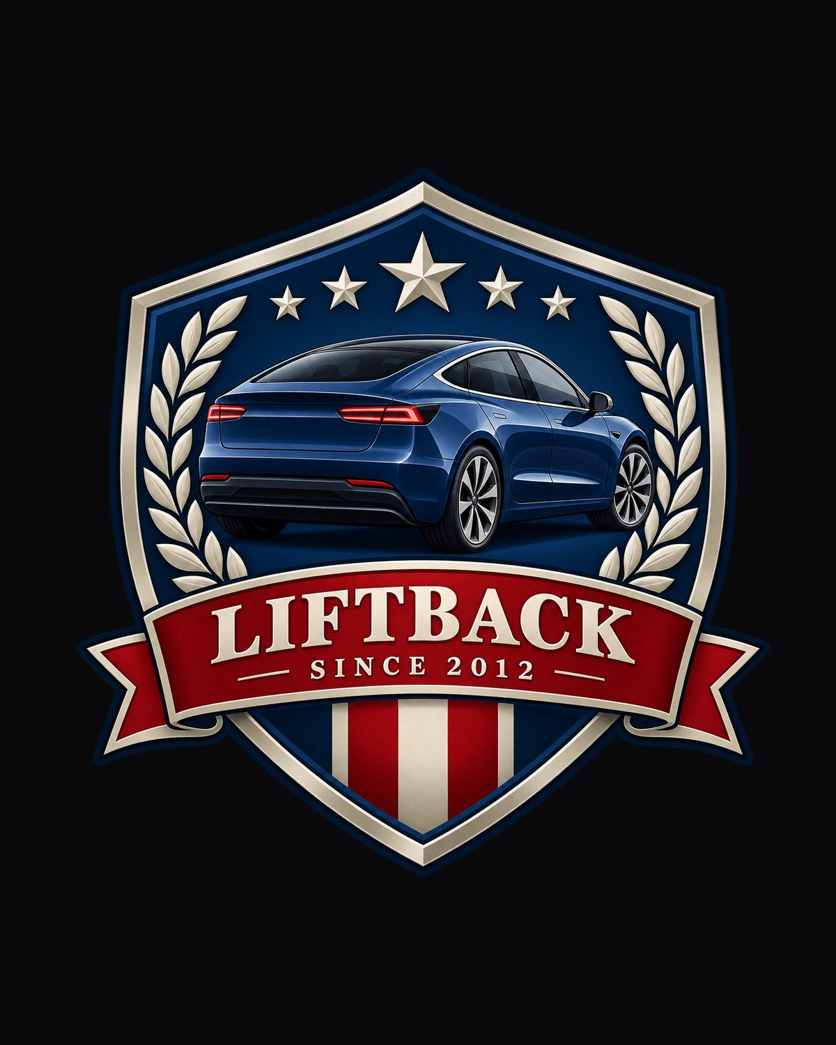 Tesla Model S Plaid Liftback Heritage Crest Shirt, Since 2012 design only