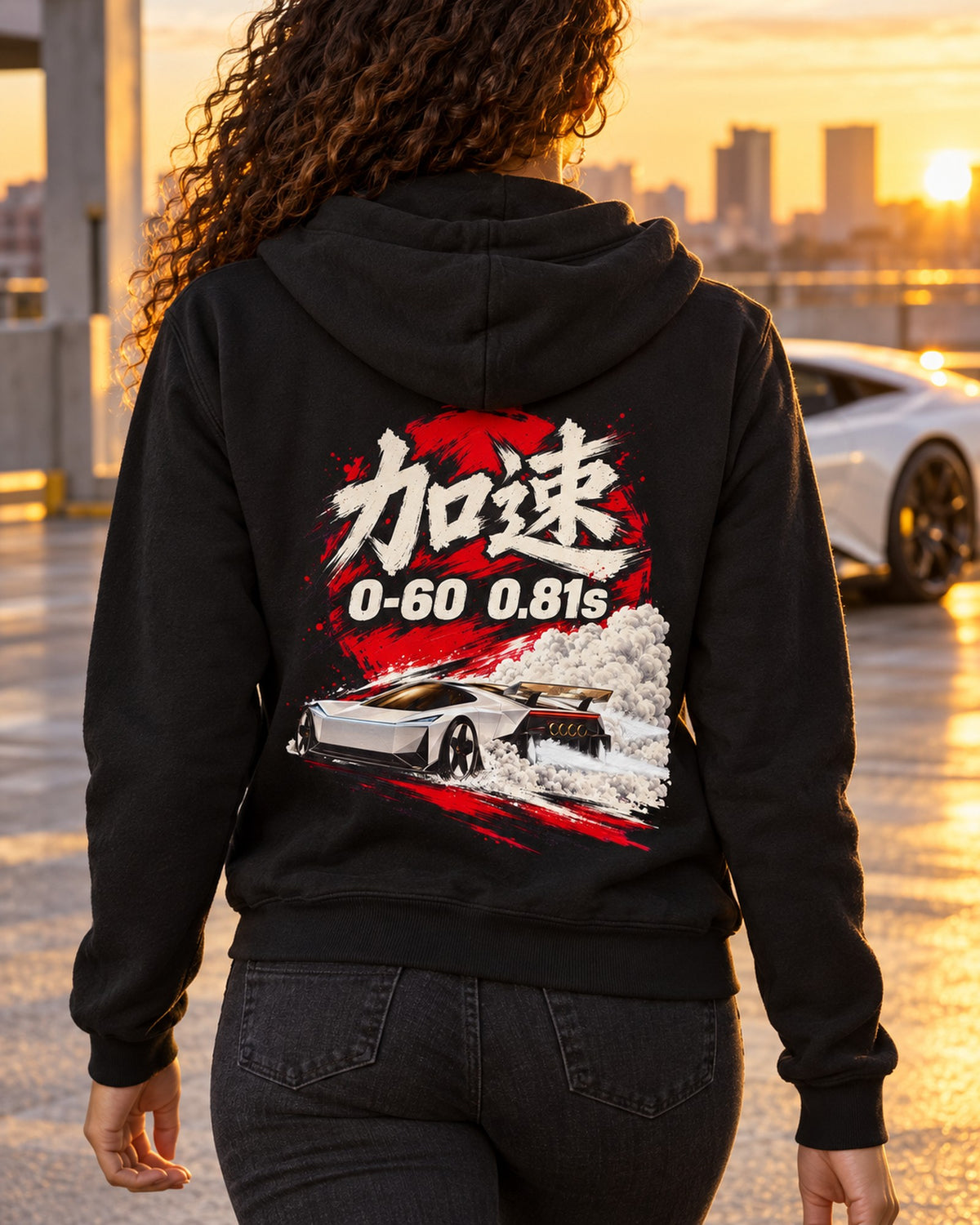 Tesla Roadster 0-60 in 0.81s Shirt, Hoodie & More Zip Hoodie Black worn hero