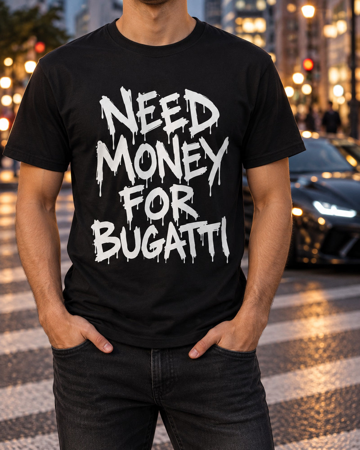 Need Money For Bugatti Shirt, Funny Car Guy Tee T-Shirt Black worn hero