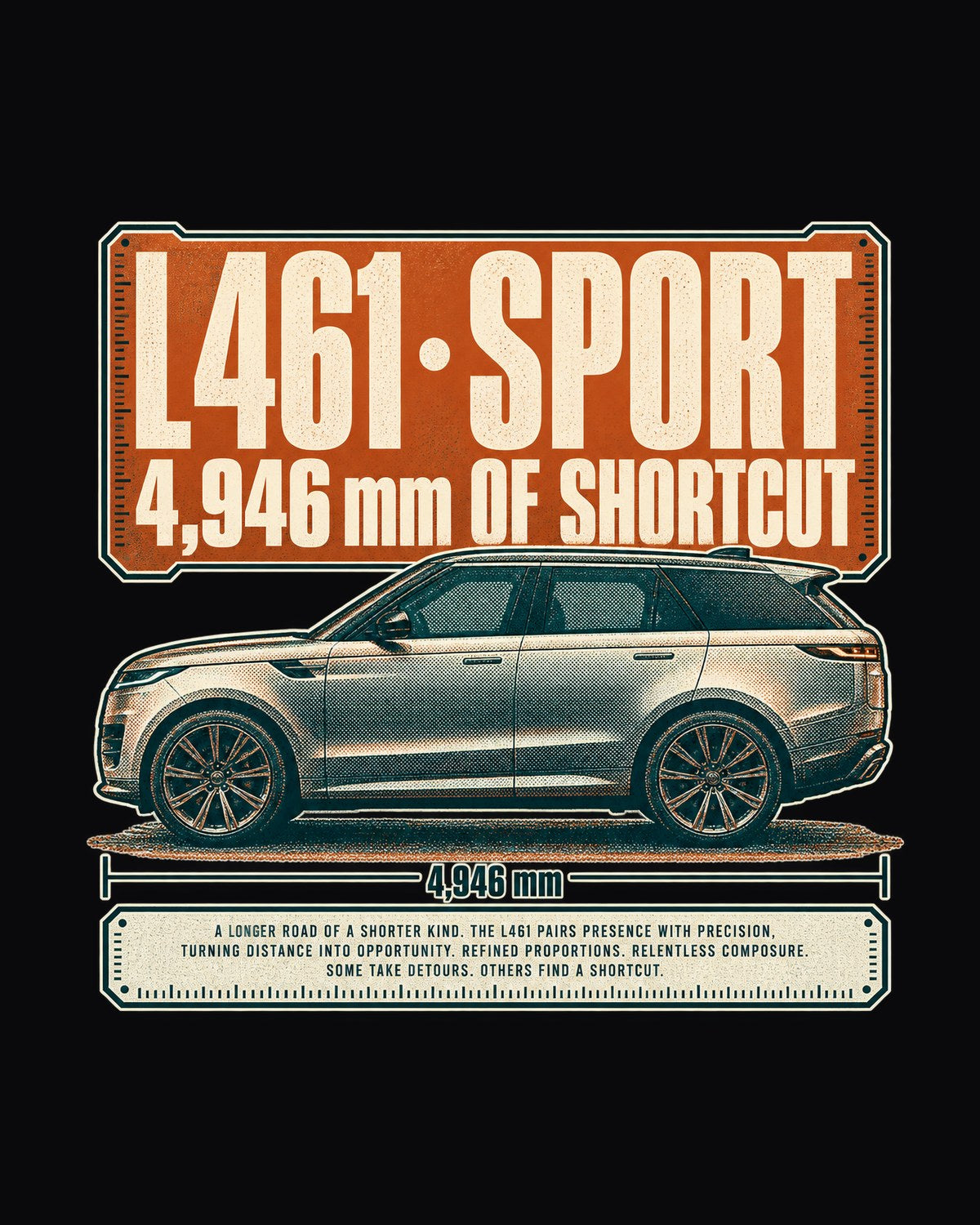 Range Rover Sport L461 Halftone Shirt, 4,946 mm of Shortcut design only