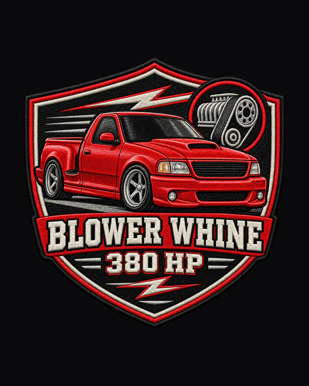 Ford F-150 SVT Lightning 1999-2004 Blower Varsity Badge Tee design only