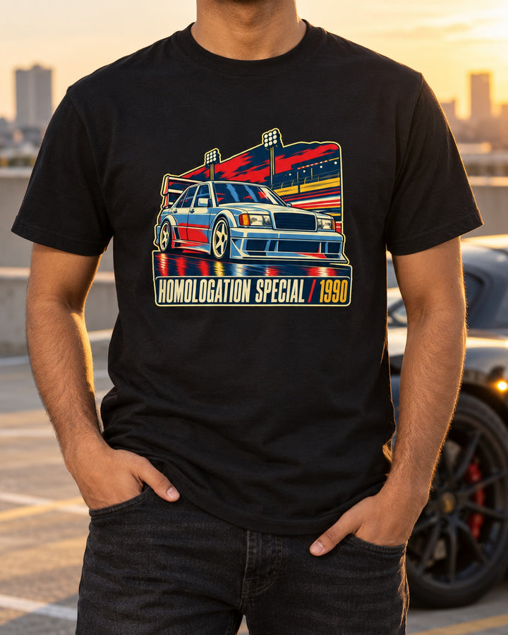 190E Evo II W201 Homologation Special Race Poster Shirt T-Shirt Black worn hero