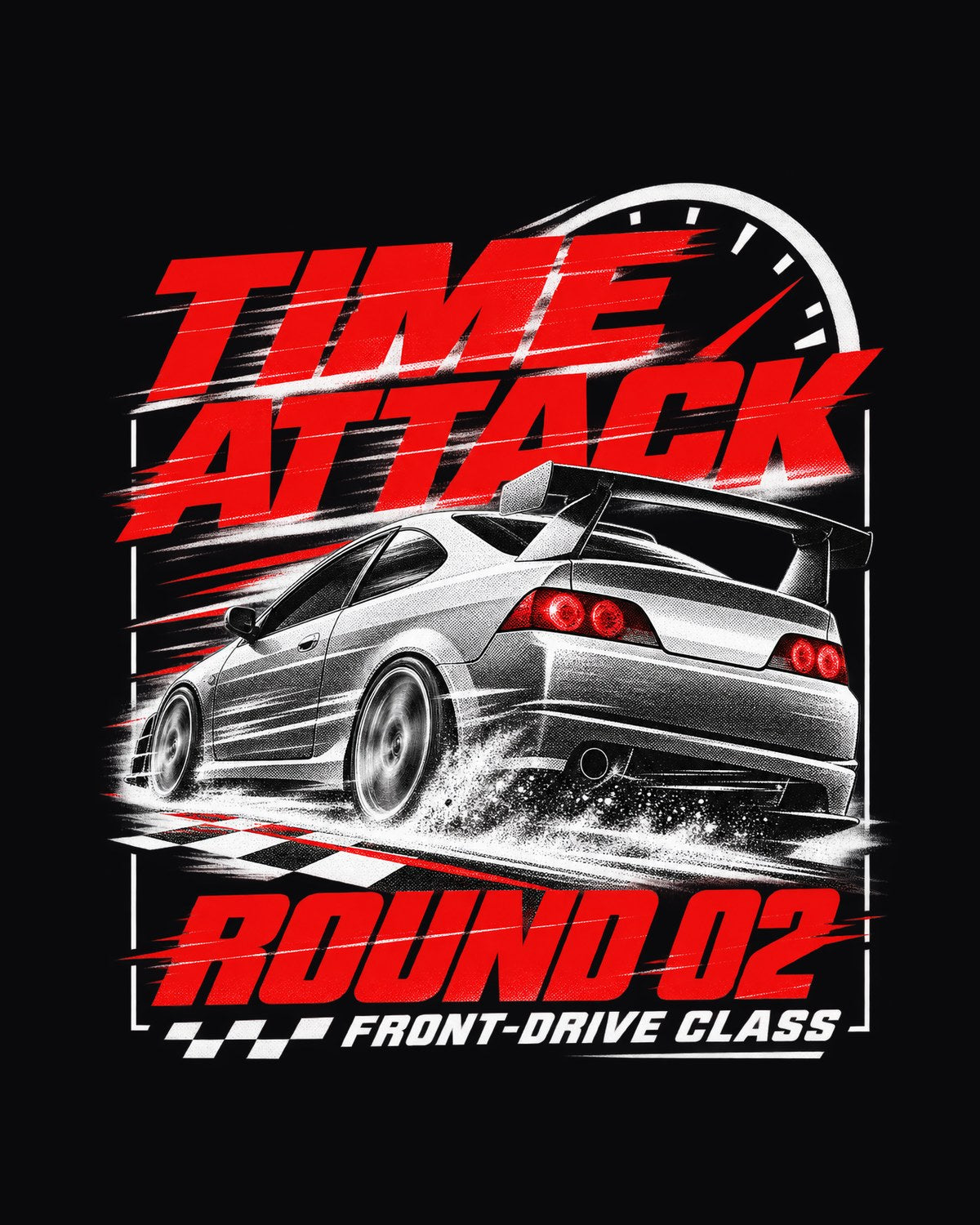 Honda Integra DC5 Type R Time Attack Round Two Race Tee design only