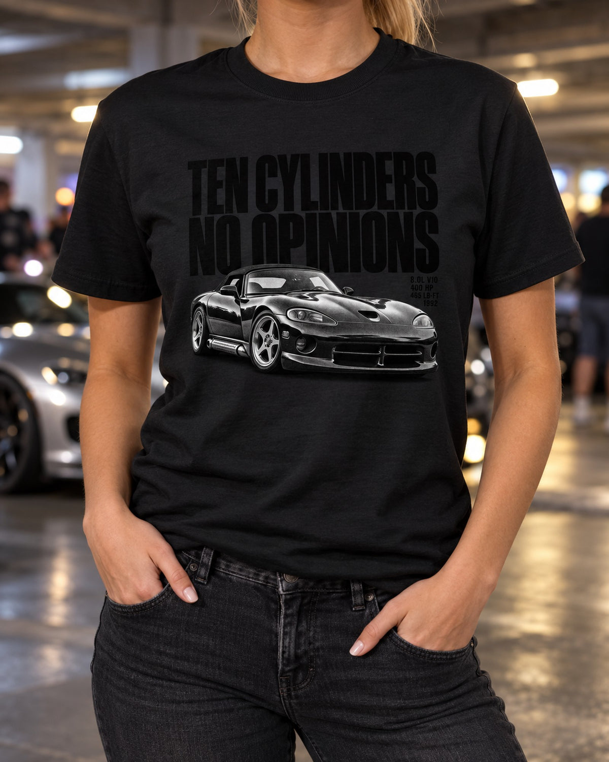 Dodge Viper RT/10 SR I Ten Cylinders Statement Shirt, Car Guy Gift T-Shirt Black worn hero