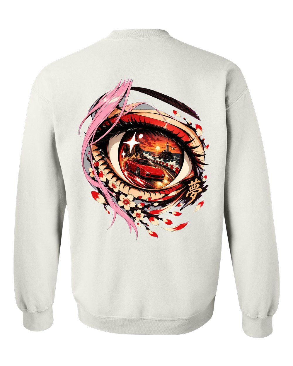 Toyota MR2 SW20 Anime Girl Crewneck White back