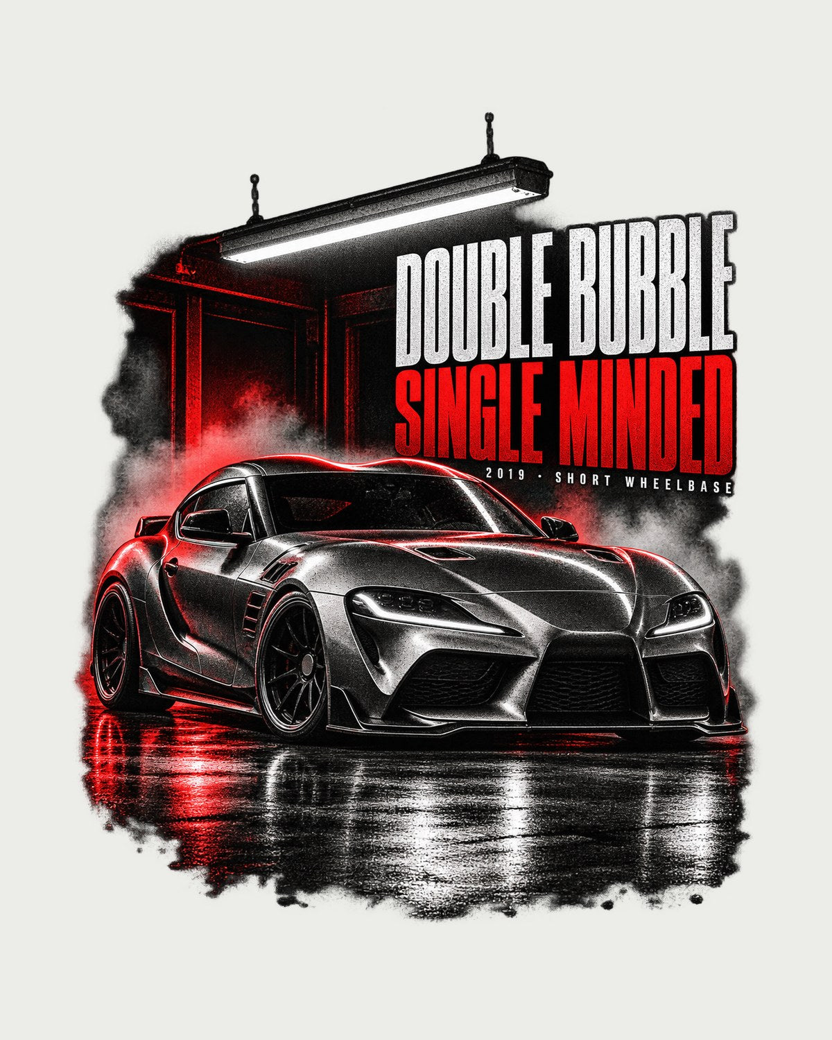 Double Bubble, Single Minded Tee for the Toyota GR Supra A90 design only