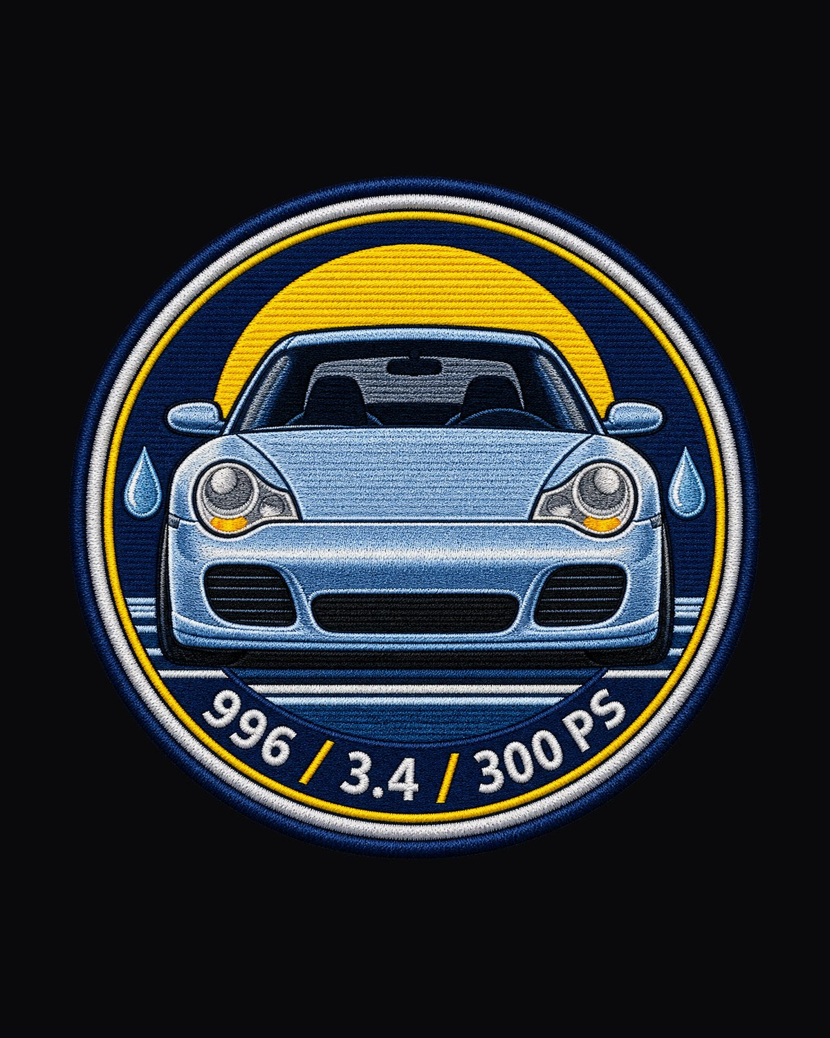 Porsche 997 Carrera Round Crest Shirt, 3.6 Flat-Six 325 PS design only