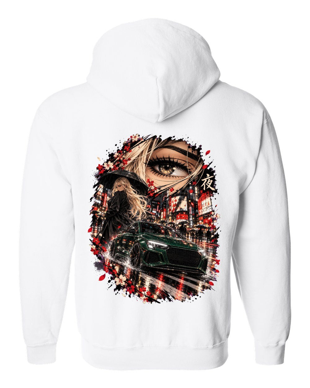 Audi RS3 Anime Girl Zip Hoodie White back