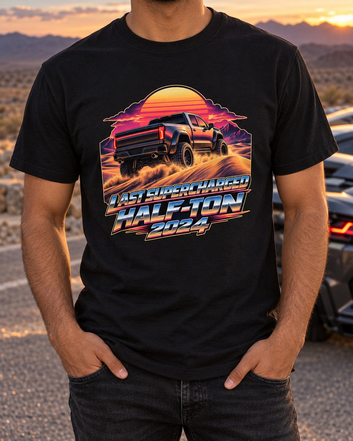 Ram 1500 TRX Final Edition Retro Sunset Dunes Shirt, 2024 T-Shirt Black worn hero