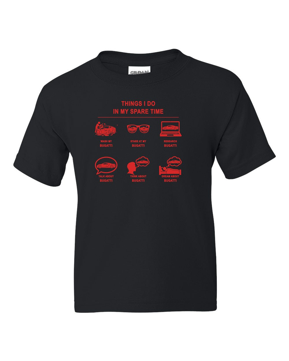 Bugatti Things I Do Kids Tee Black front