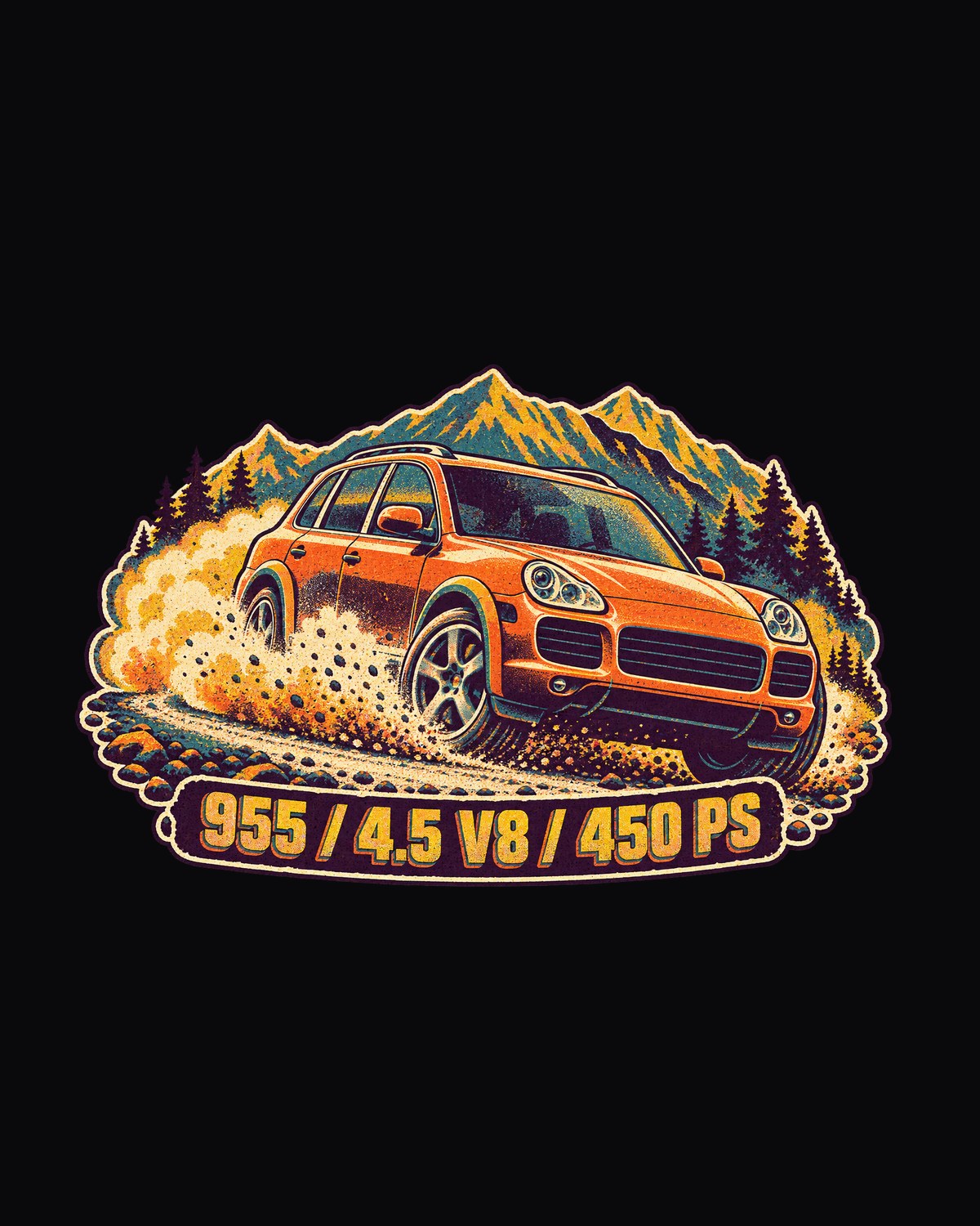 Porsche 981 Boxster Spyder Manga Panel Shirt, 3.8 375 PS design only