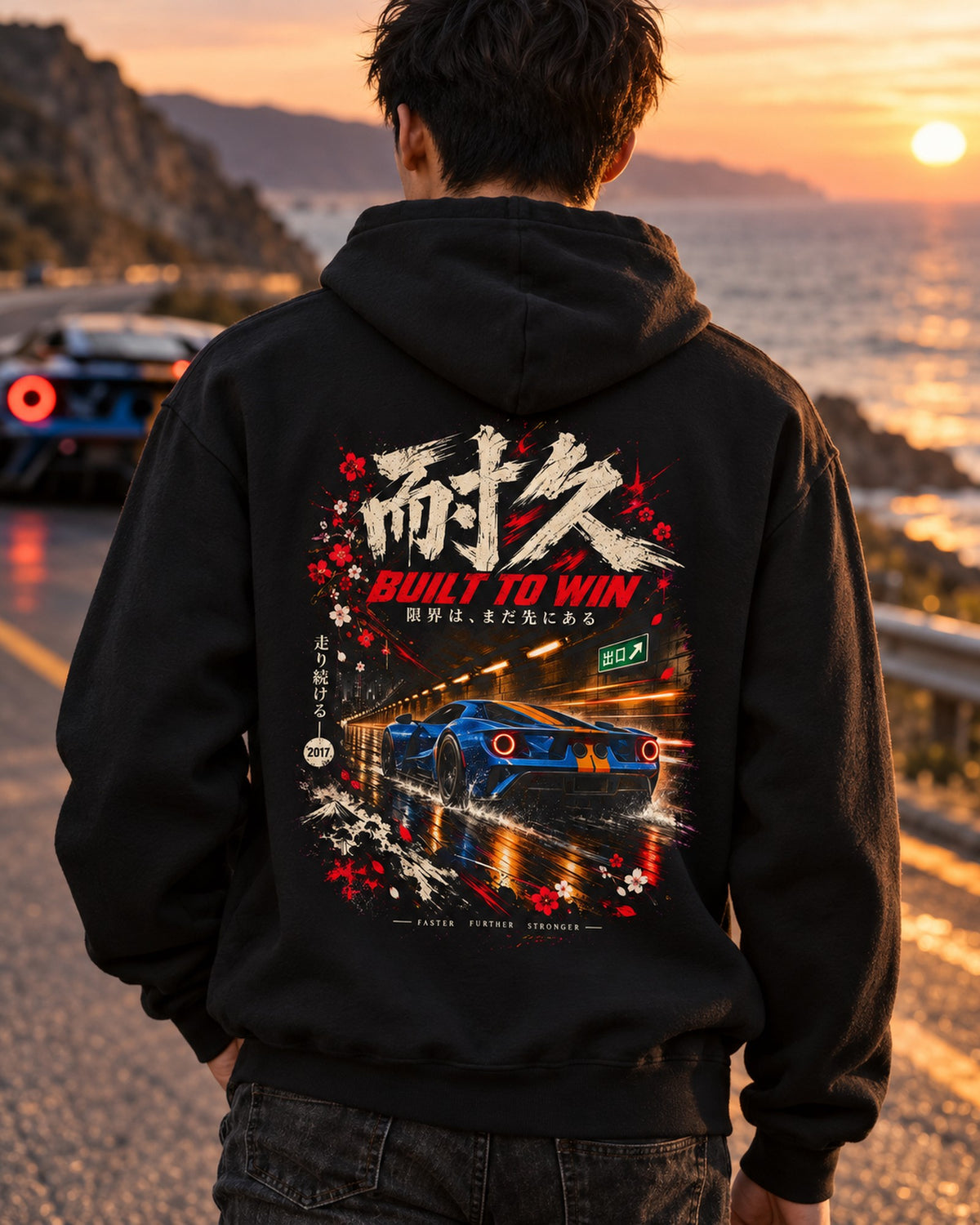 Ford GT Built To Win Shirt, Hoodie & More Pull Over Hoodie Black worn hero