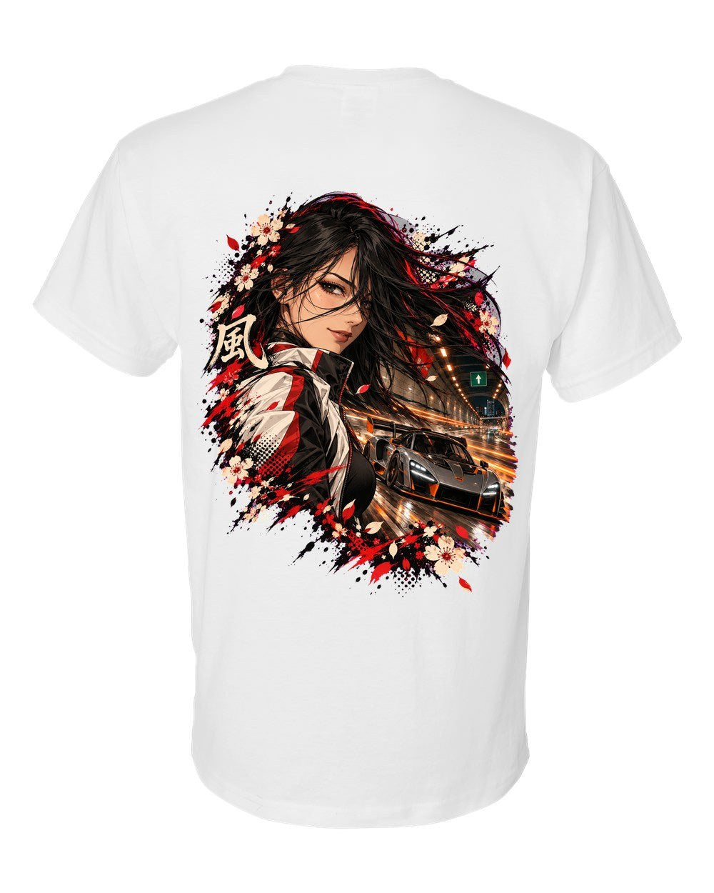 McLaren Senna Anime Girl T-Shirt White back