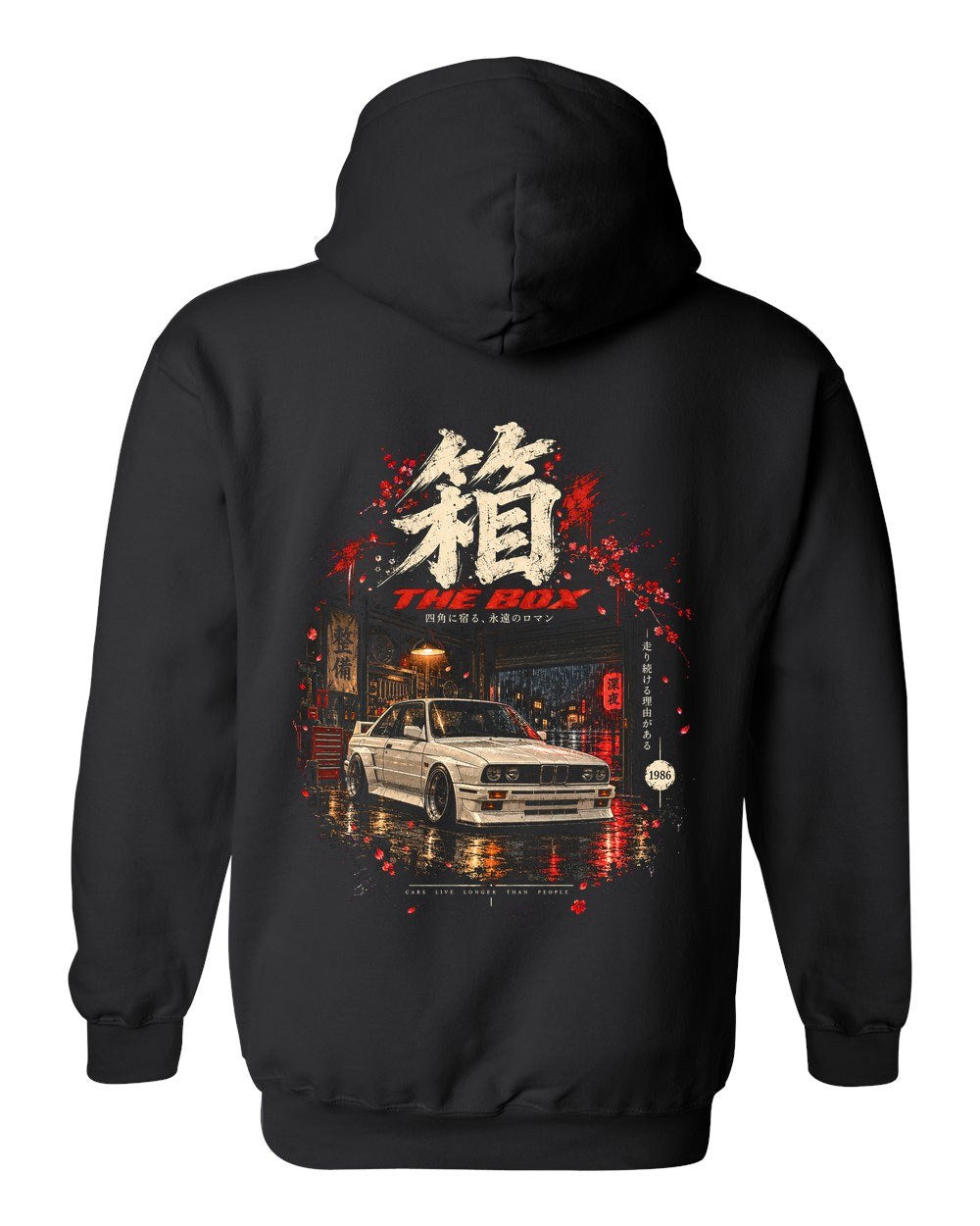 BMW M3 E30 Pull Over Hoodie Black back