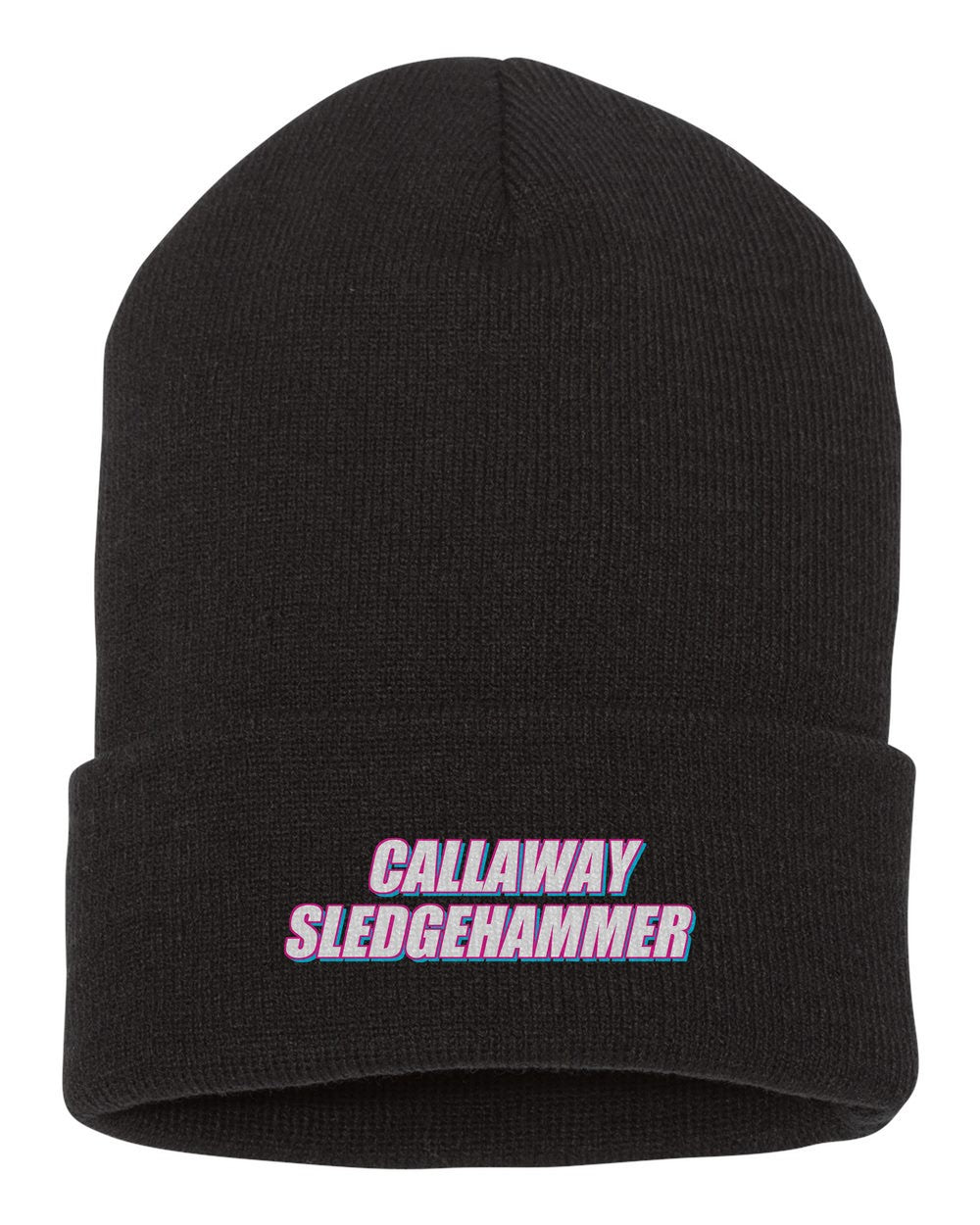 Callaway Sledgehammer black beanie front view with car name