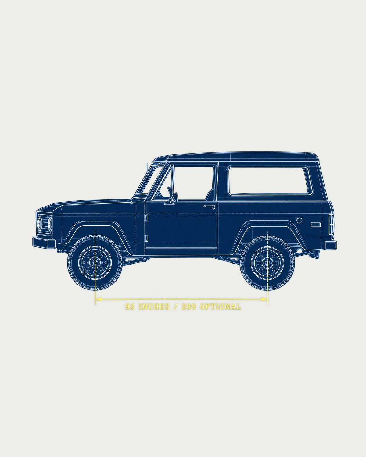 1966-77 Ford Bronco U15 Wagon Wheelbase Patent Sheet Tee design only