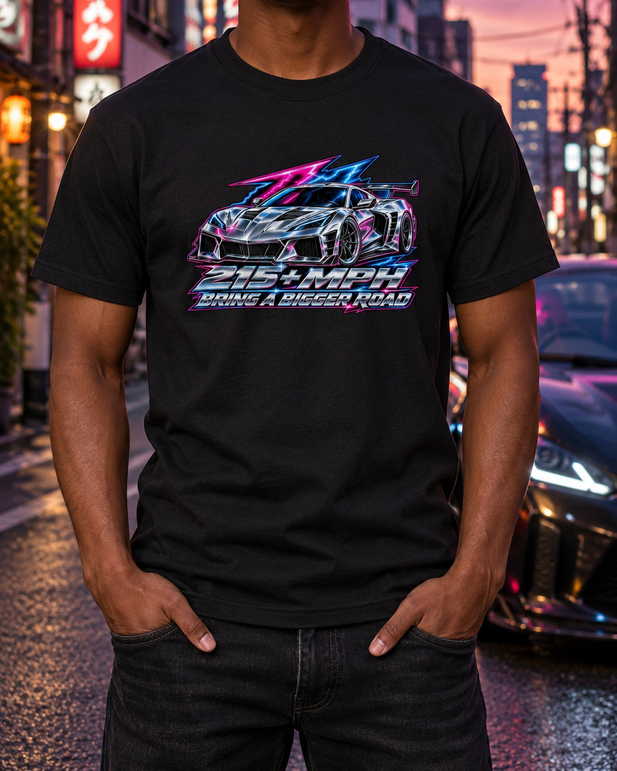 Corvette C8 ZR1 Gauge Cluster HUD Shirt, 215 MPH Car Print T-Shirt Black worn hero