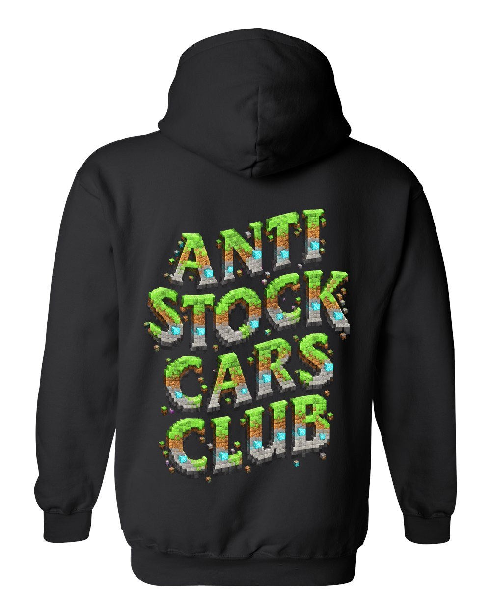 Anti Stock Cars Club Blocky Voxel Pull Over Hoodie Black back