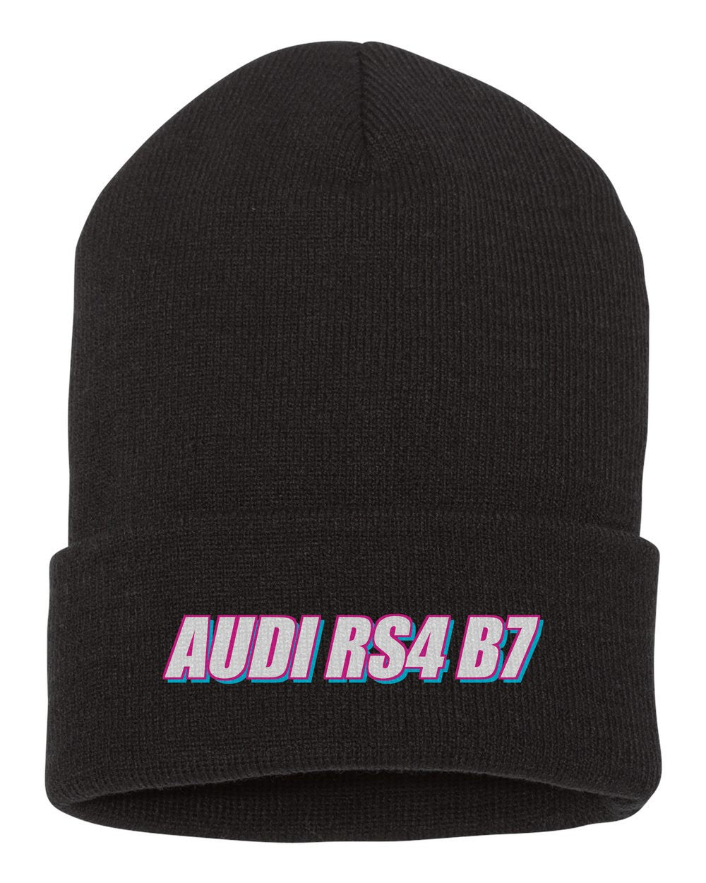 Audi Rs4 B7 black beanie front view with car name