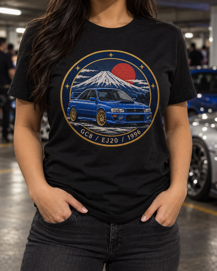 Subaru Impreza WRX GC8 Jelly Mould Round Crest Shirt, EJ20 T-Shirt Black worn hero