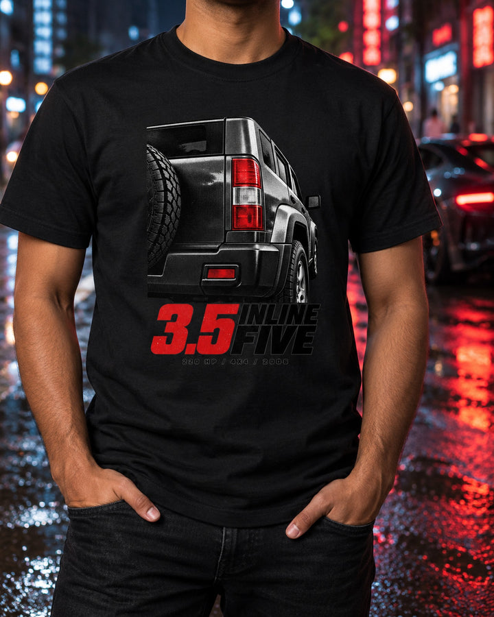 Hummer H3 2006-10 Taillight Macro Shirt, 3.5 Inline Five Truck Gift T-Shirt Black worn hero