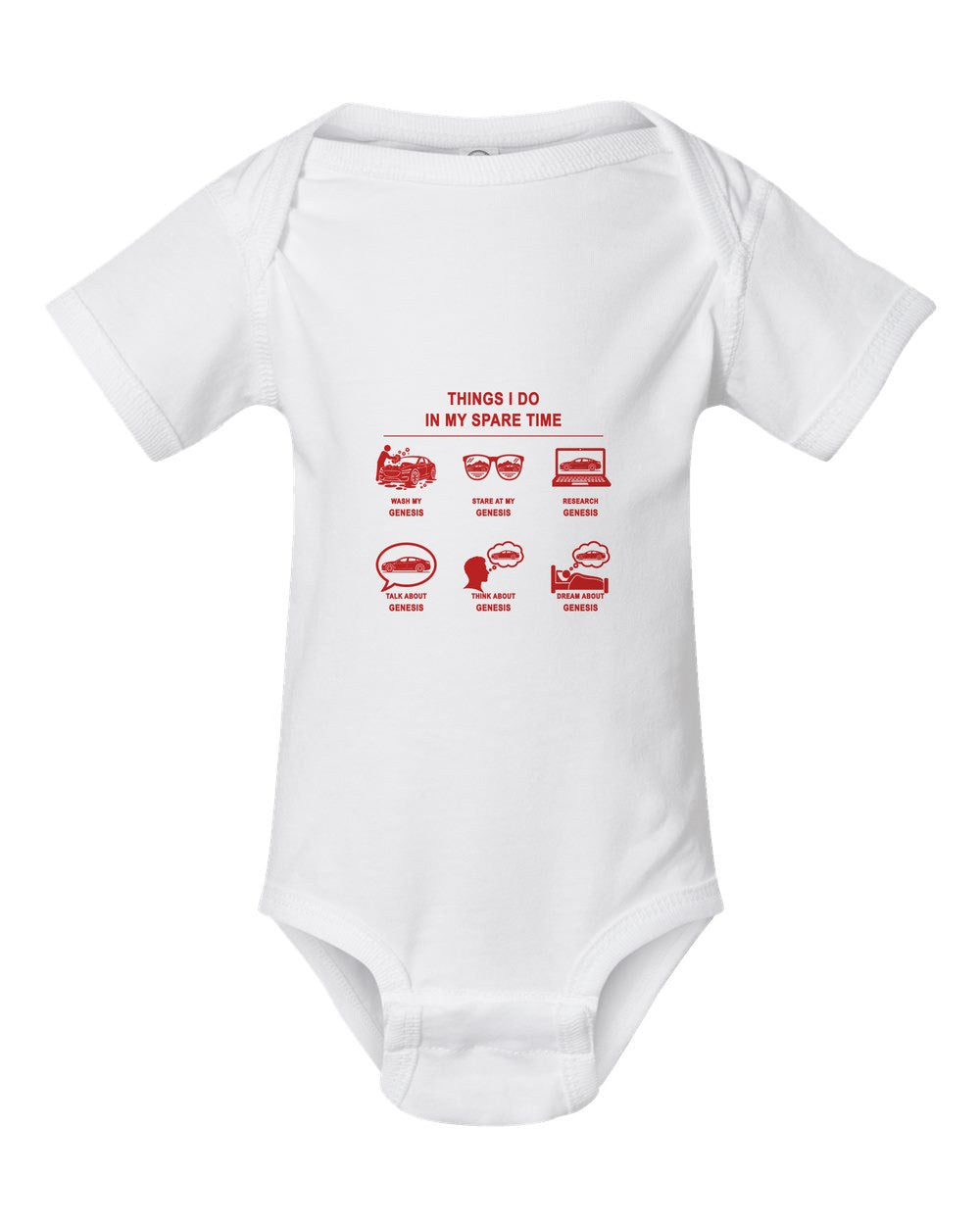 Genesis Things I Do Baby Onesie White front