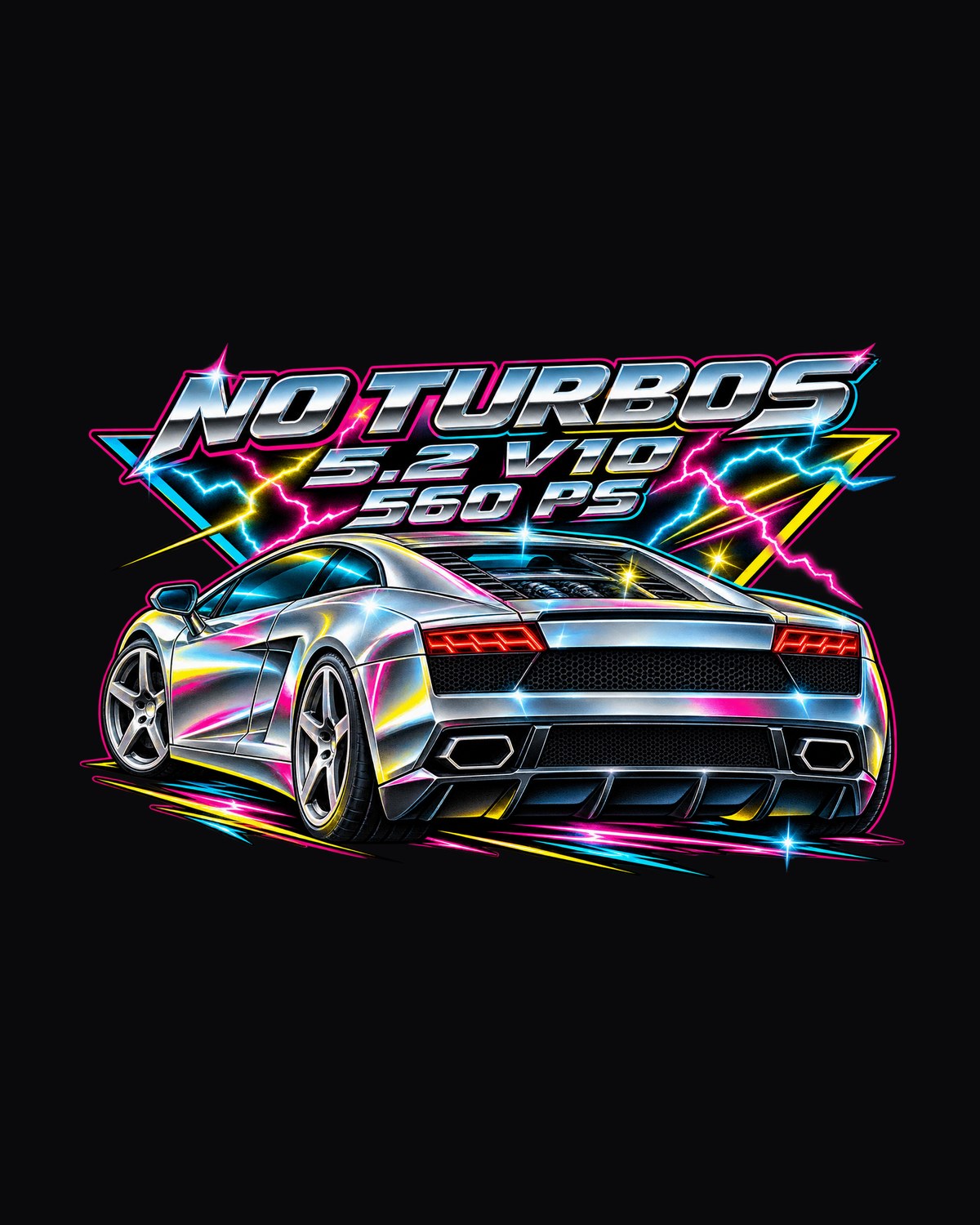 Lamborghini Gallardo LP560-4 Airbrush Chrome Shirt, No Turbos design only