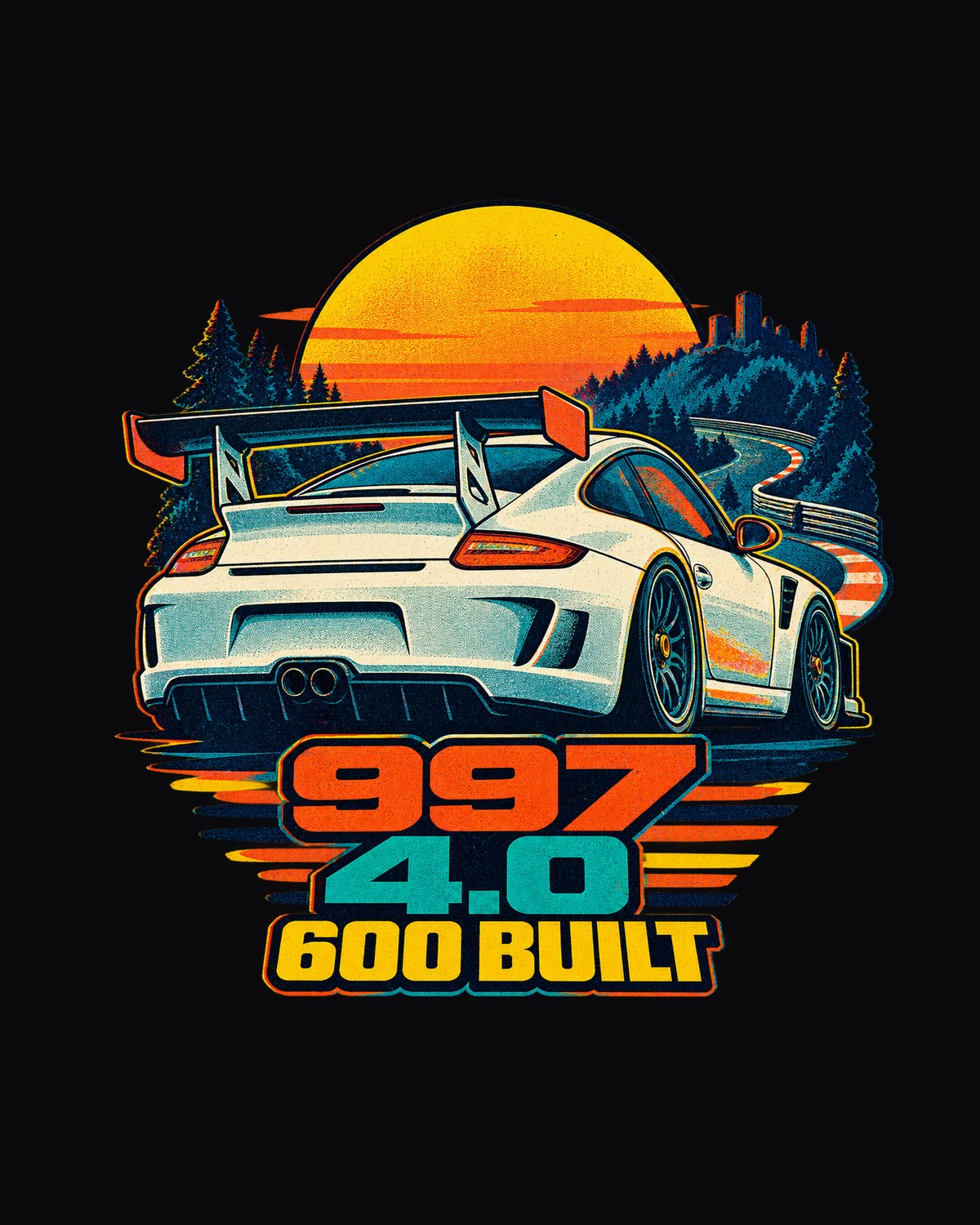 911 GT3 RS 4.0 (997) Mezger Risograph Print Tee design only