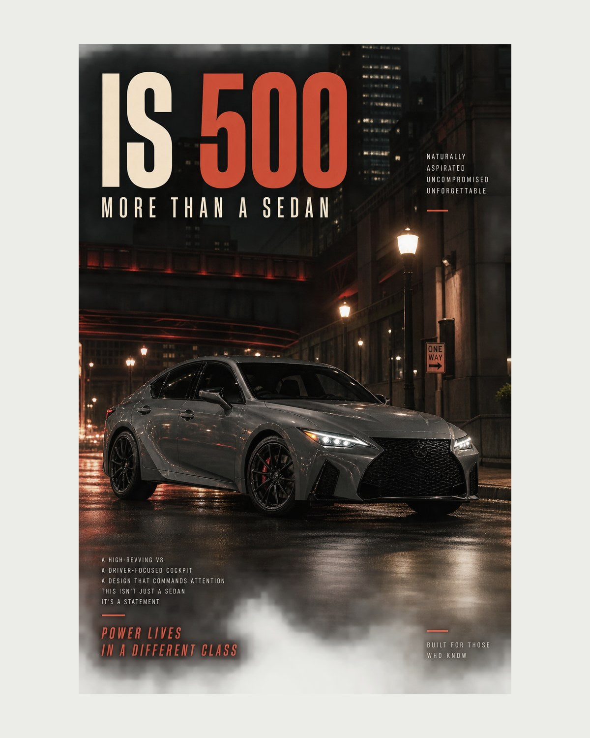 Lexus IS 500 Halftone Shirt, 5.0 V8 in a Compact Sedan design only
