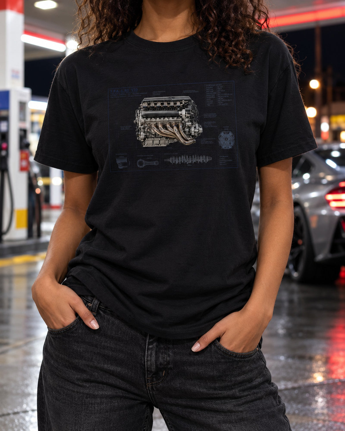 Lexus LFA Nurburgring Package Aero Callout Shirt T-Shirt Black worn hero