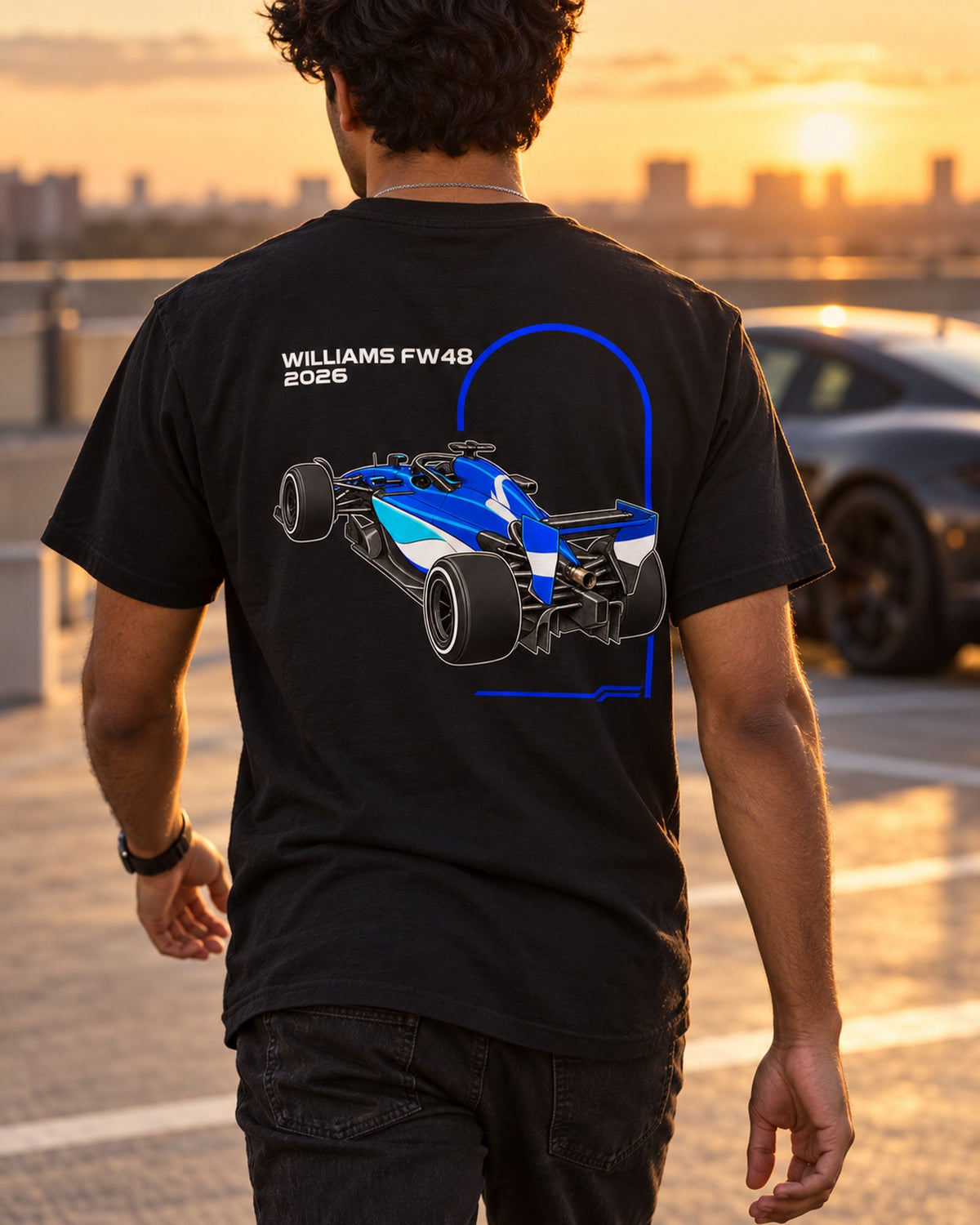 Williams FW48 F1 2026 Tail Structure Shirt, Formula 1 Fan Tee T-Shirt Black worn hero