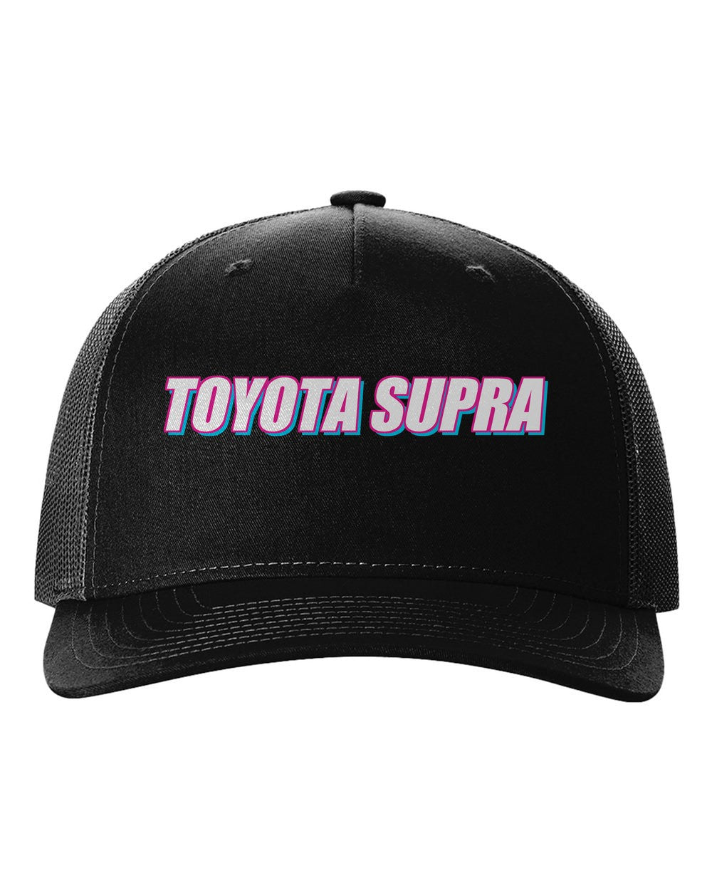 black hat front view with car name