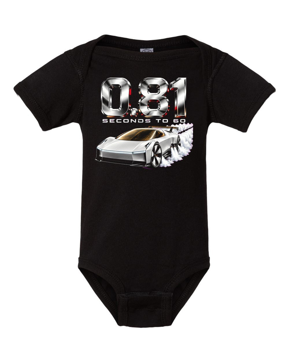 Tesla Roadster 0.81 Baby Onesie Black front