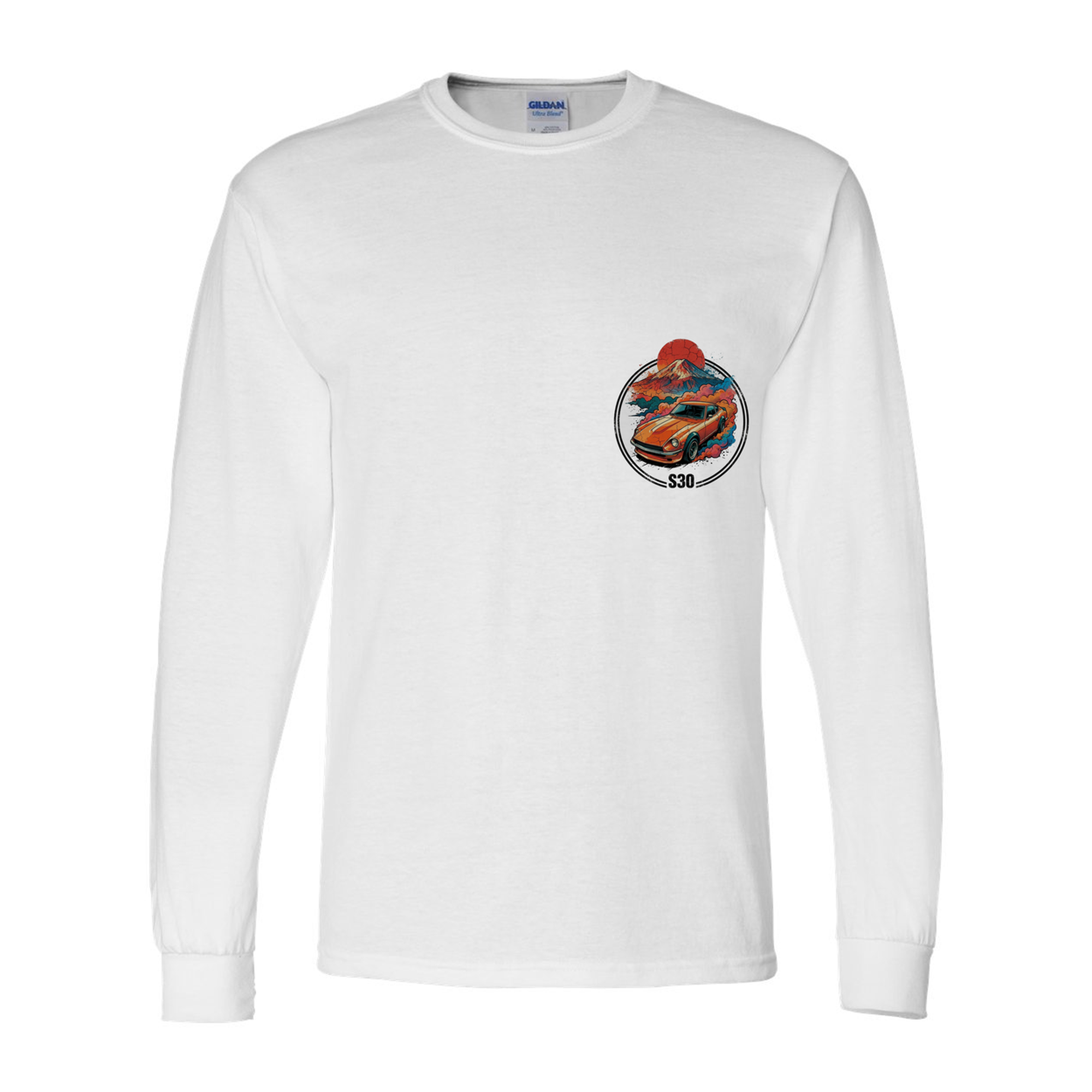 Datsun 240Z Sunrise Long Sleeve T-Shirt — White front emblem