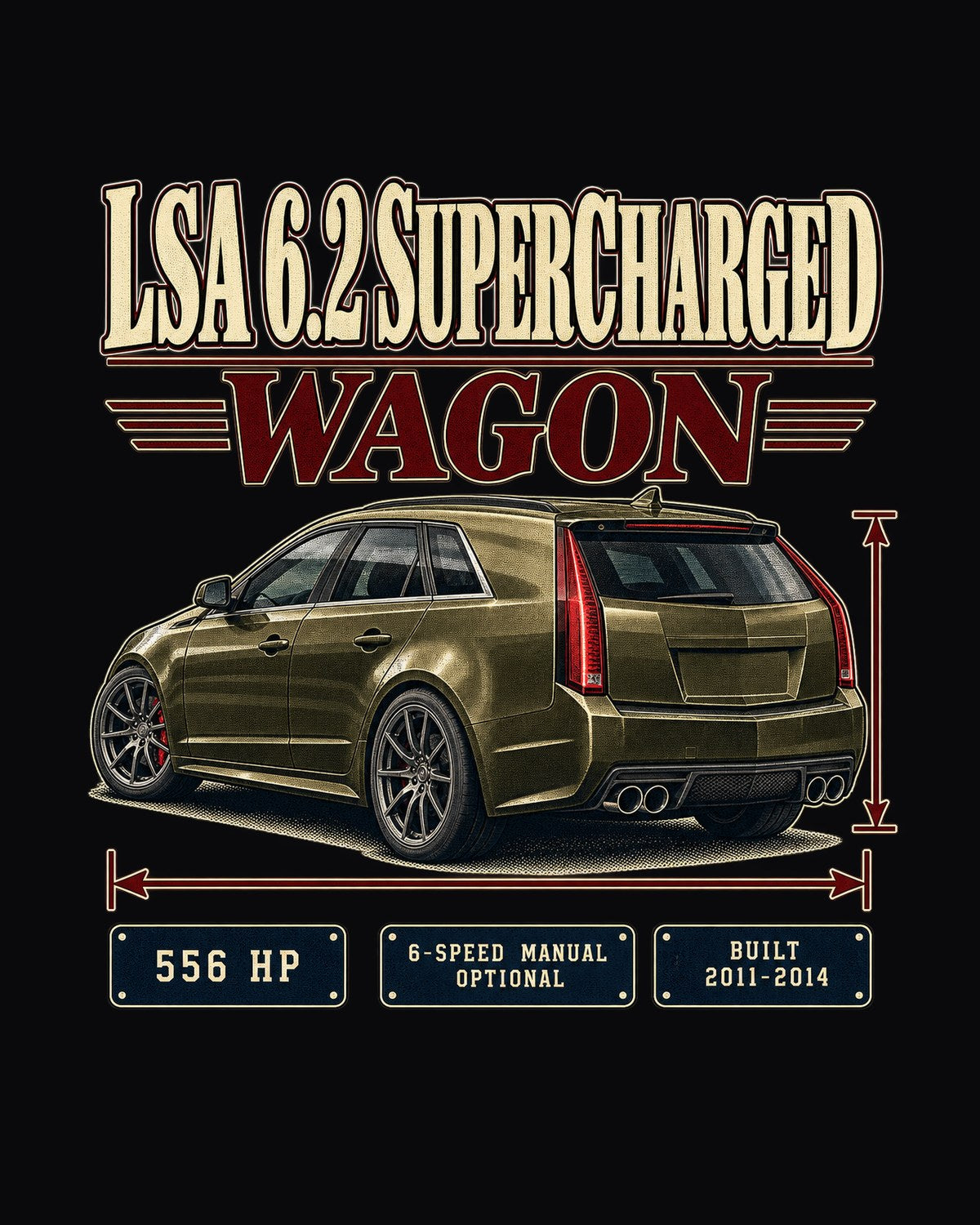 2011-14 Cadillac CTS-V Sport Wagon Archive Panel Shirt design only