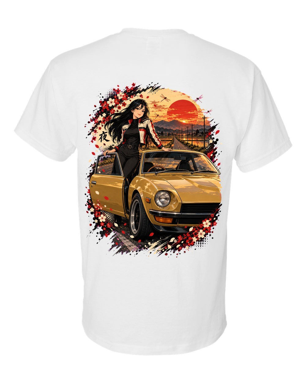 Datsun 240Z Anime Girl T-Shirt White back