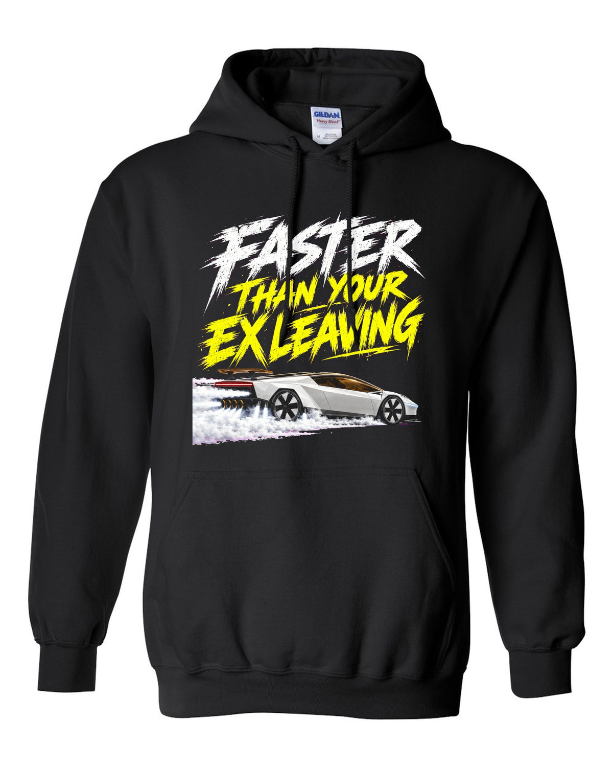 Tesla Roadster Faster Than Your Ex Pull Over Hoodie Black front