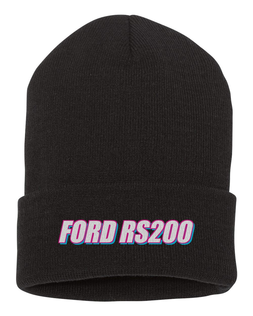 Ford Rs200 black beanie front view with car name