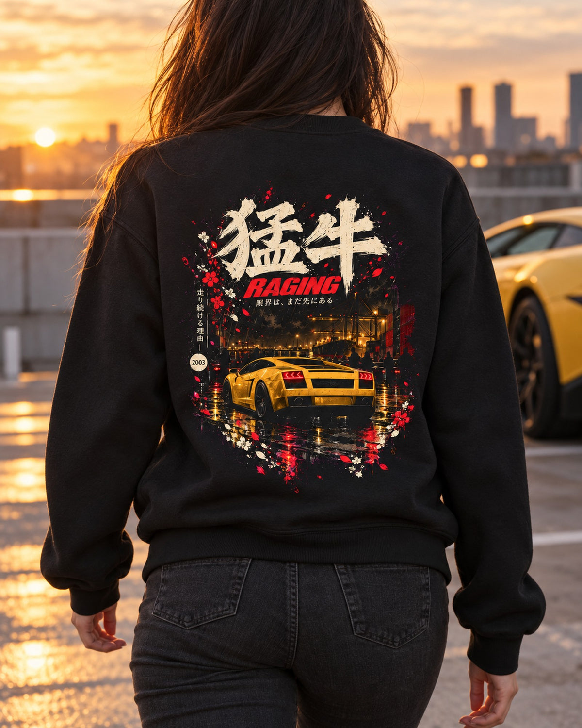 Lamborghini Gallardo Raging Shirt, Hoodie & More Crewneck Black worn hero