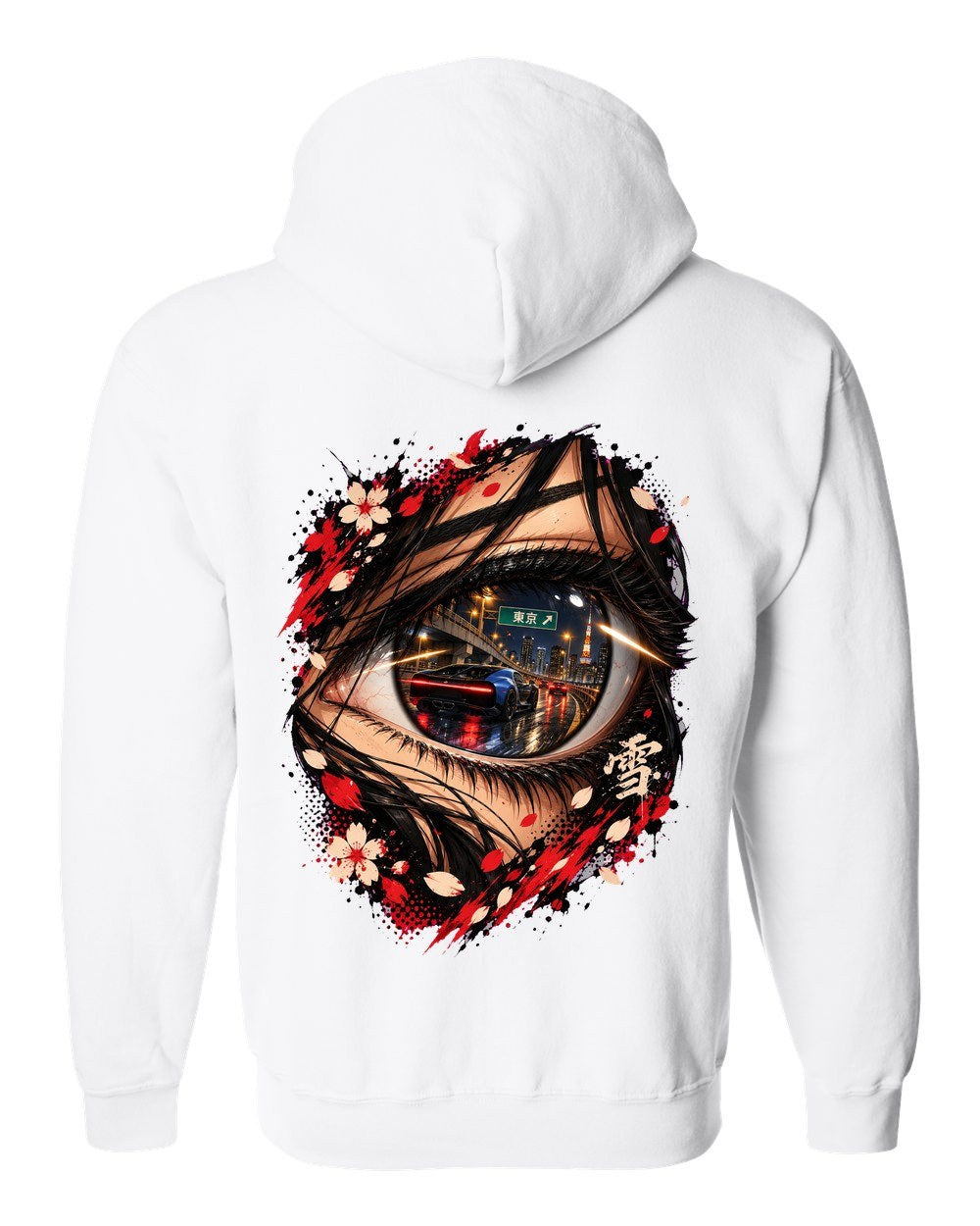 Bugatti Chiron Anime Girl Zip Hoodie White back