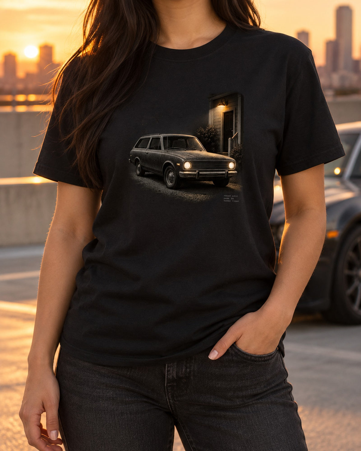 Early Ford Bronco U15 1966-77 Porch Light Night Shirt T-Shirt Black worn hero